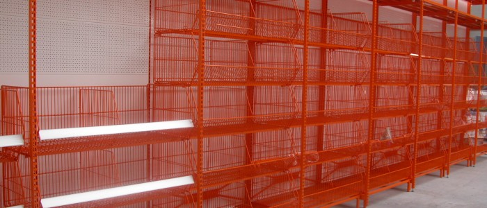 metal wire basket shelving system