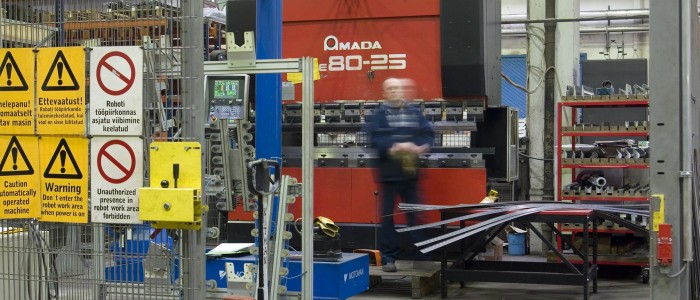 Industrial metal processing workshop