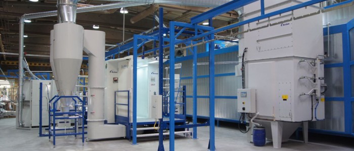 Industrial powder coating line