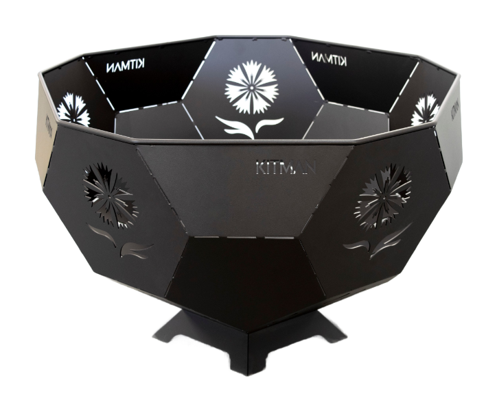 Round portable fire pit for backyard and camping 