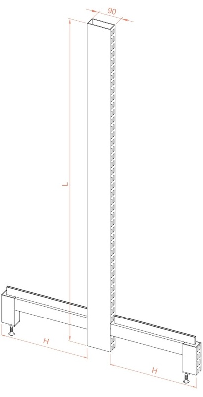 double sided retail shelving upright 90x30
