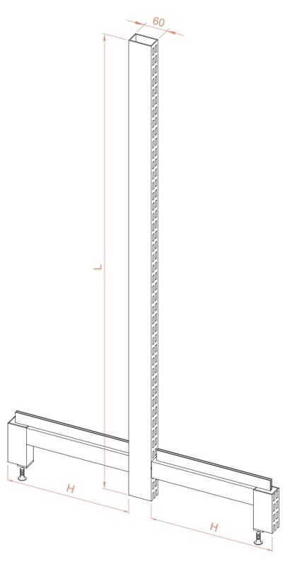 double sided retail shelving upright 60x30