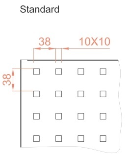 standard perforation shelving panel