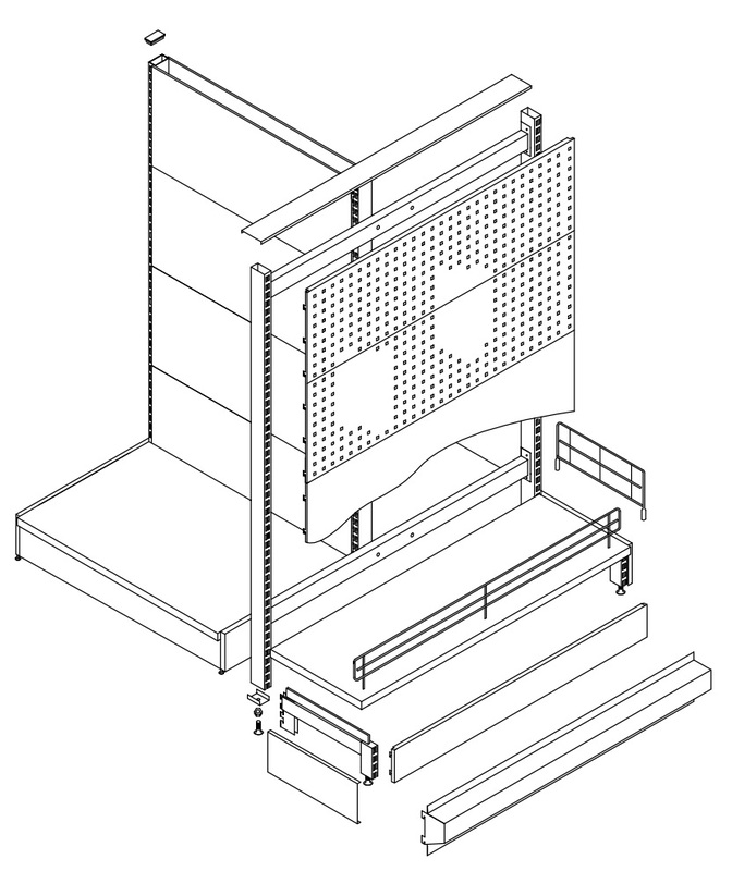retail shelving system in store interior