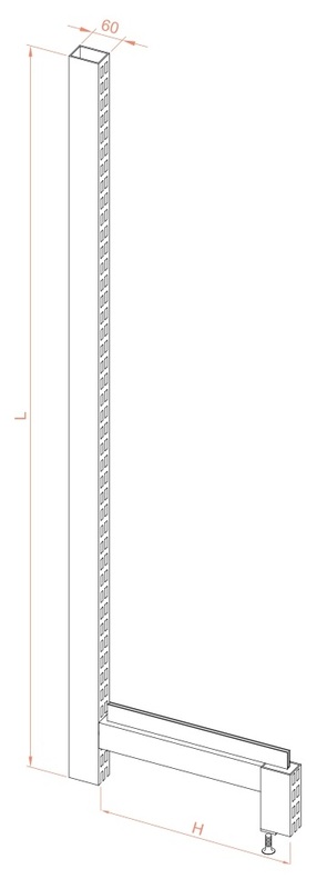 single sided retail shelving upright 60x30