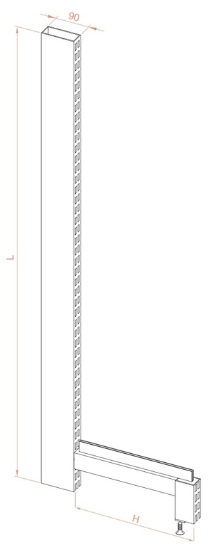 single sided retail shelving upright 90x30