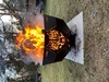 Steel fire pit with durable heavy-duty construction 